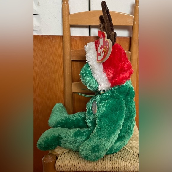 Ty Beanie Babies Holiday Teddy 2002 Teddy The Bear - Green Retired- - Picture 4 of 9